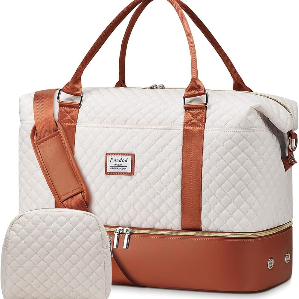 Travel Weekender Duffle Bags for Women: Overnight Bags with Shoe Compartment Lar